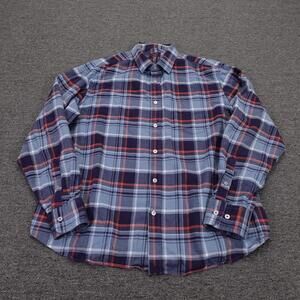 UNTUCKit Shirt Mens XL Blue Plaid Flannel Long Sleeve Button Up Casual Cotton